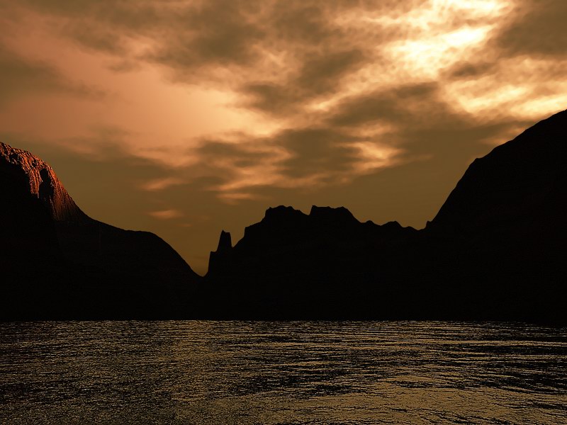 Twilight over an Extinct Volcano - Zoom 800 × 454 pixels